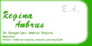 regina ambrus business card